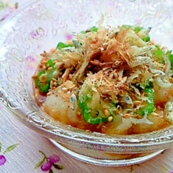 さっぱり!大根おろし+オクラ・胡麻・じゃこ・鰹節
